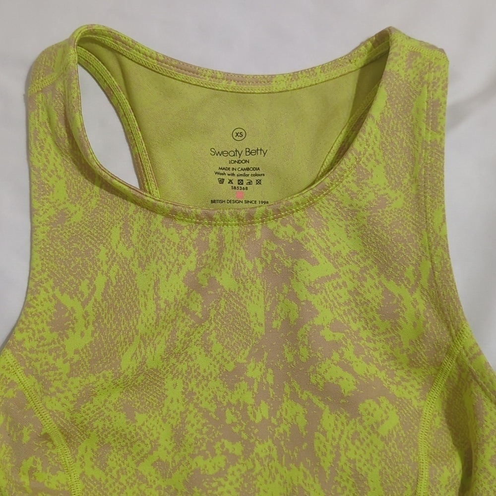 Sweaty Betty Flatter Me Gym Cropped Vest, Color Yellow/Tan Size XS - Picture 6 of 15